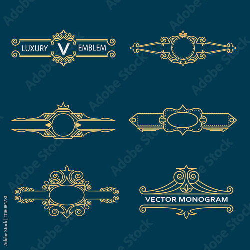 Template monogram. Elegant emblem for hotels, restaurants, bars, and public institutions. The logo on brochures, presentations, invitation cards.