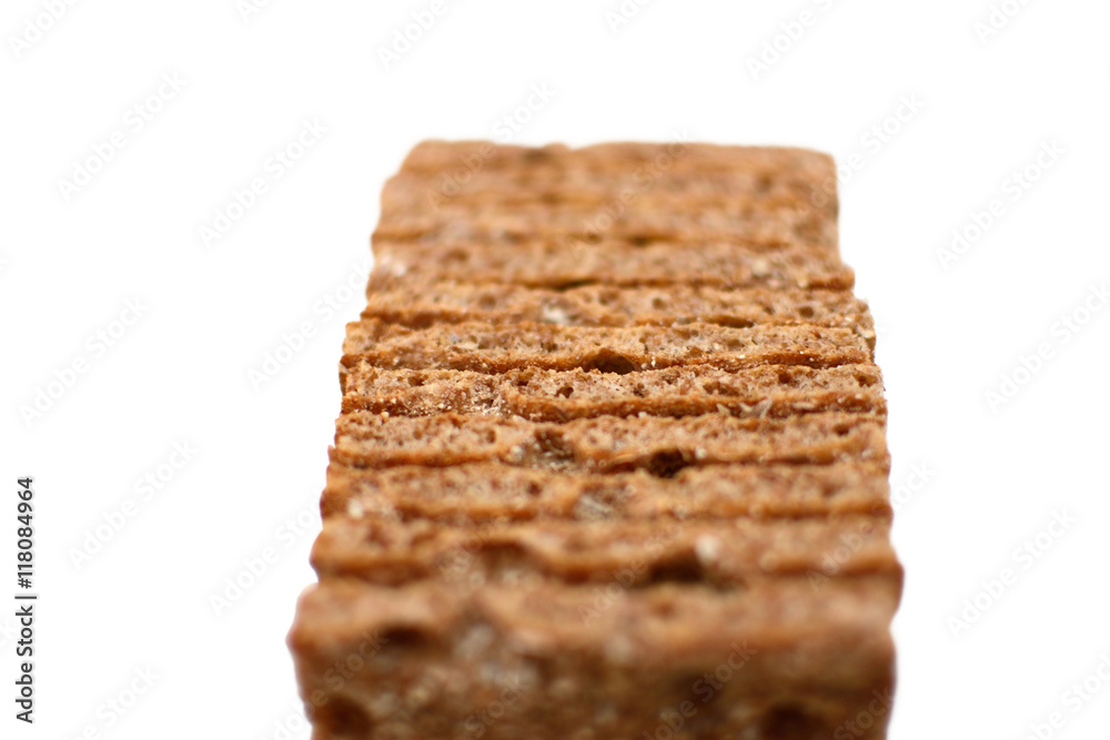 healthy crispy bread on a white background healthy crispy bread on a white background