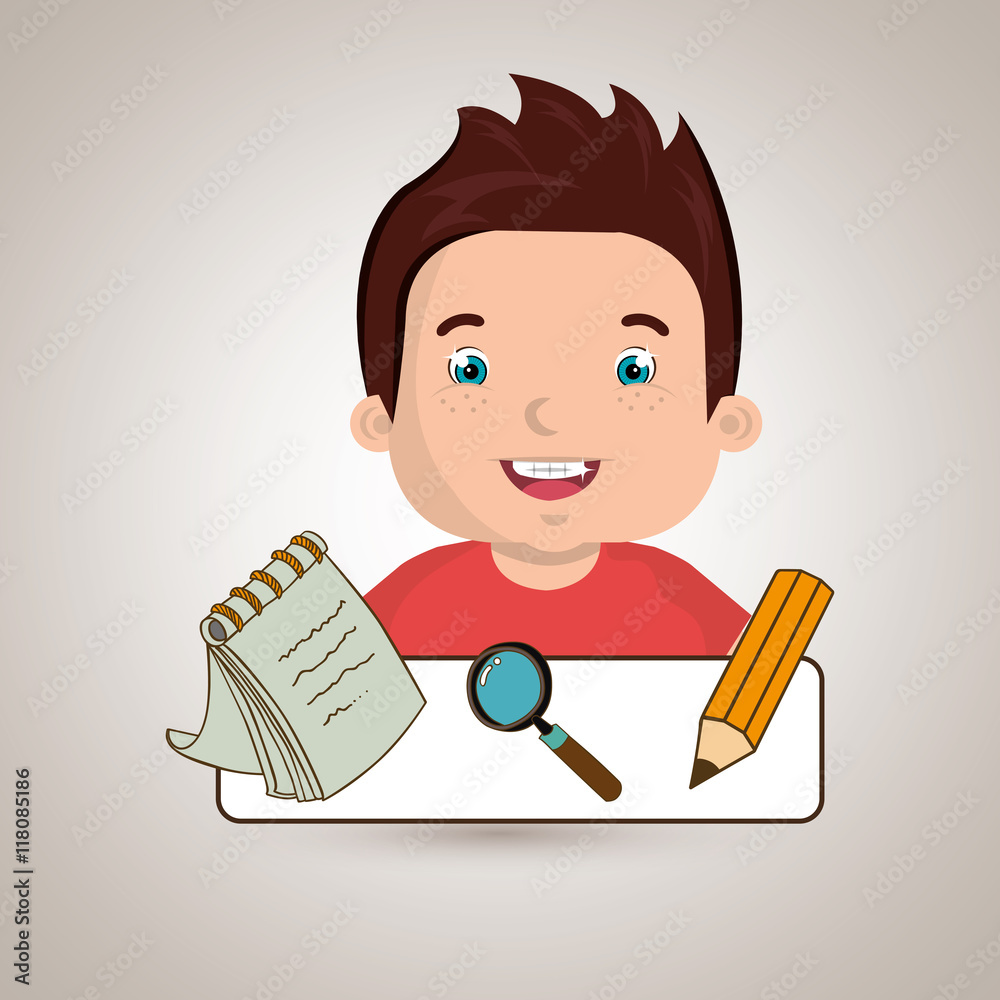 student pencil notepad search vector illustration graphic student pencil notepad search vector illustration graphic