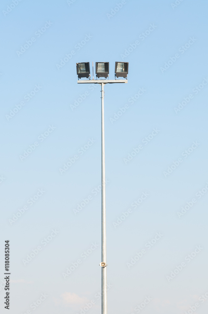 sport light post on beautiful sky background sport light post on beautiful sky background