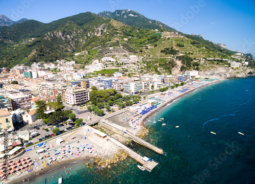 Aerial View of Maiori, Amalfi coast, Italy photo