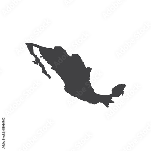 Mexico map silhouette illustration