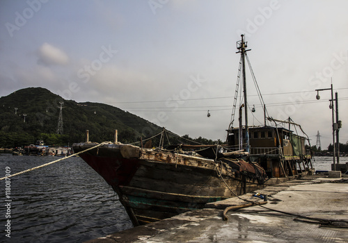  Lingshui, fishermen floating village, Nanwan Monkey Island and transoceanic ropeway as background,  © yos_moes