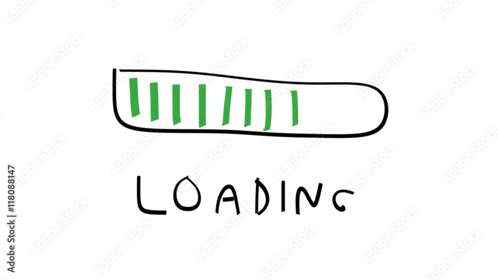 Illustrated loading bar animation. HD video with alpha matte.