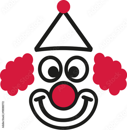 Funny clown face with hat