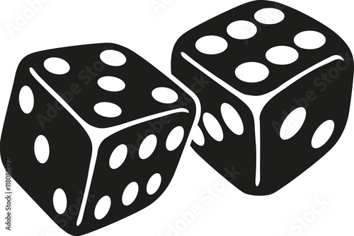 Two dice with number five and six photo