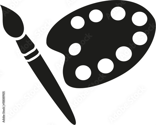 Painter artist equipment - brush and palette
