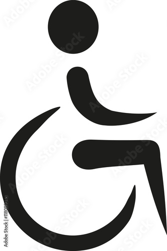 Elegant icon of wheelchair