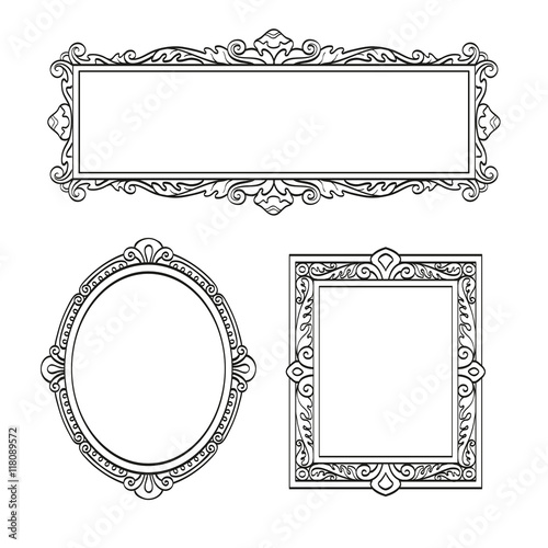 Set of banners. Vintage frames