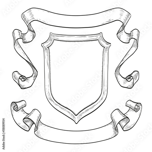 Vintage ribbons and shield