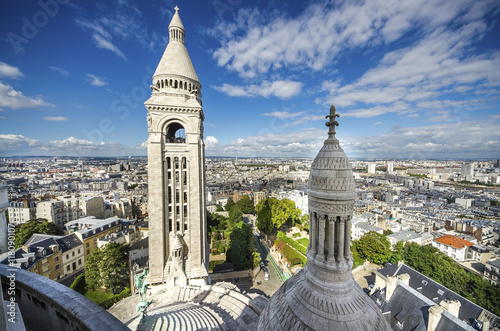 Photo View of Paris from the Sacre Coeur in Montmartre hill