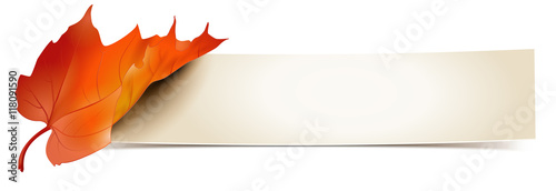 Banner mit Herbstblatt, Vorlage