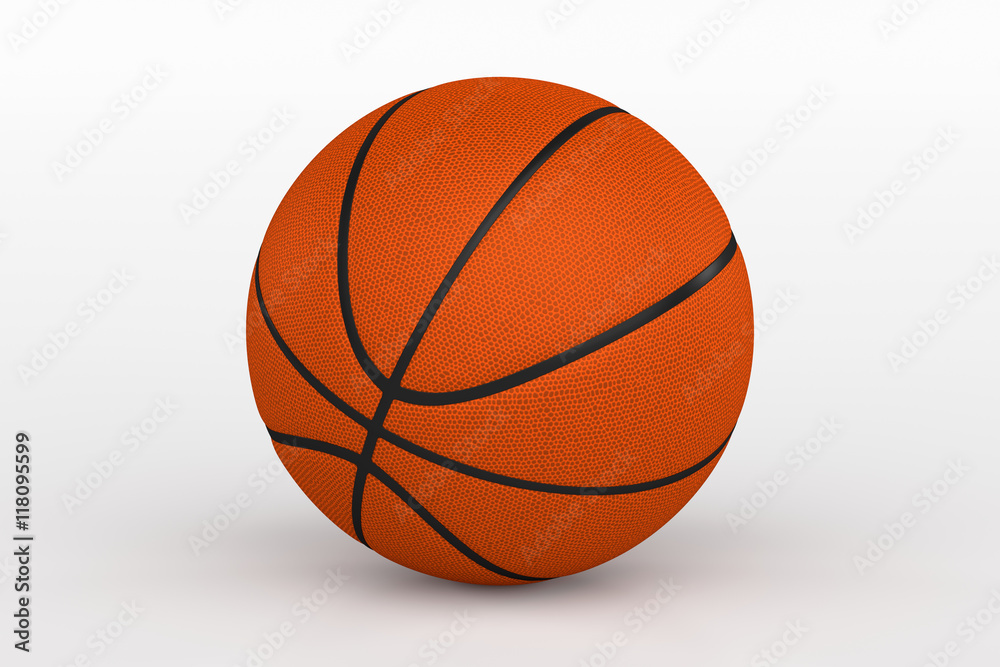 Basketball Ball Isolated on White, 3D Rendering