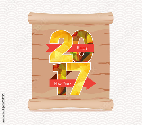 Chinese new year 2017 parchment sign