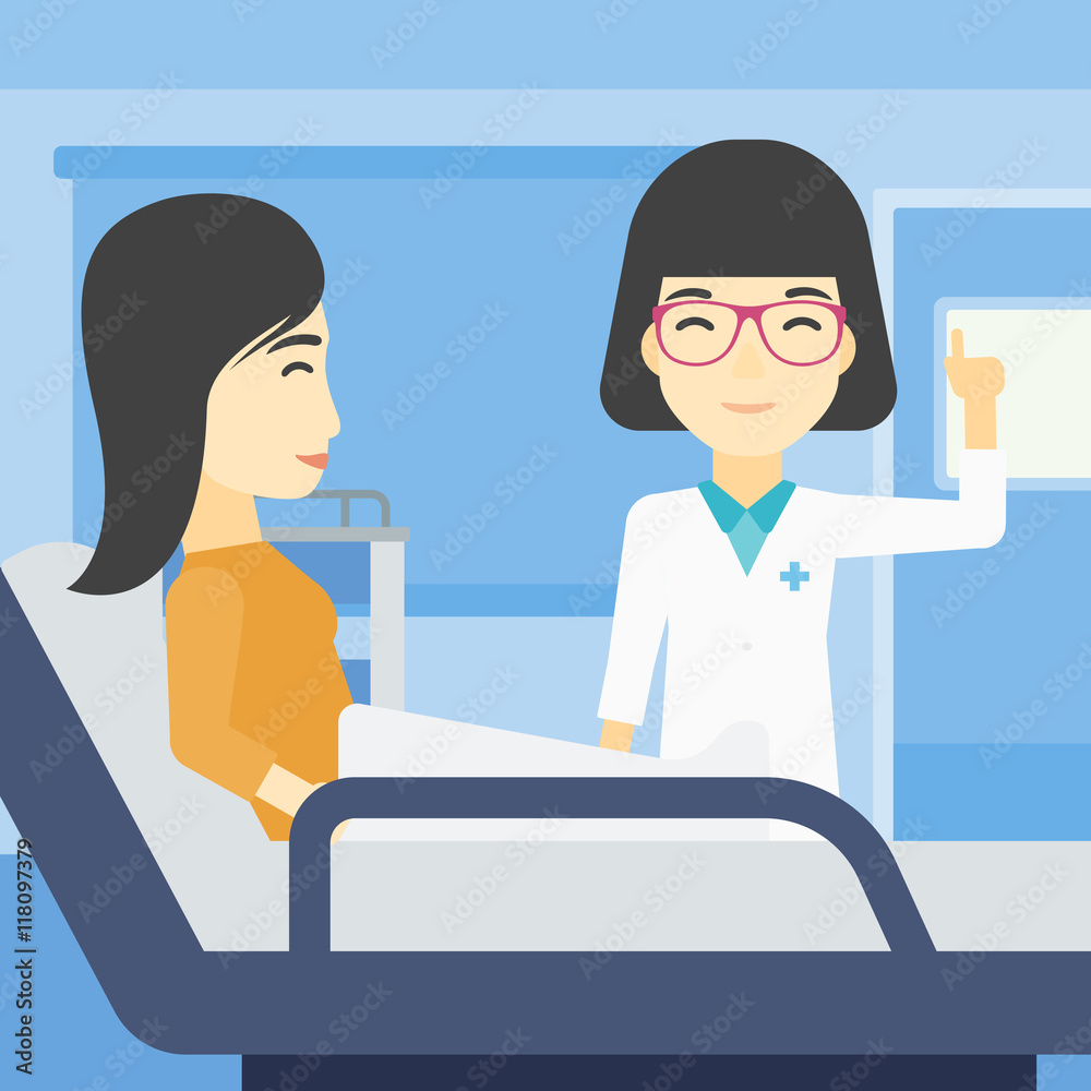 Doctor visiting patient vector illustration. Doctor visiting patient vector illustration.