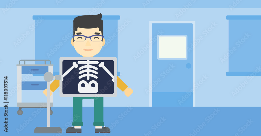 Patient during x ray procedure vector illustration Patient during x ray procedure vector illustration