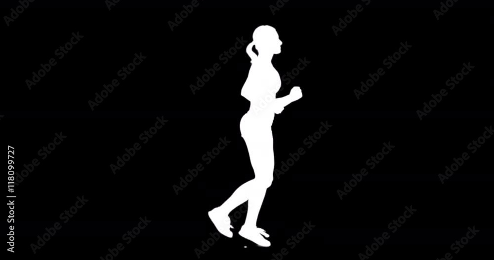Digital video of sportswoman is running against a black background Digital video of sportswoman is running against a black background