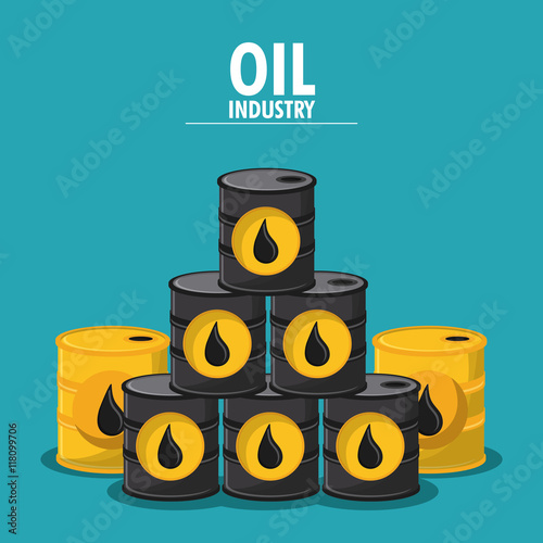 barrel drop oil industry production petroleum icon, Vector illustration