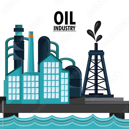 sea oil industry production petroleum icon, vector illustration