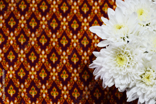 daisy flower on background and macrostyle photo