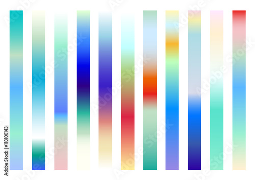 Set of 11 rectangle gradation pattern for design