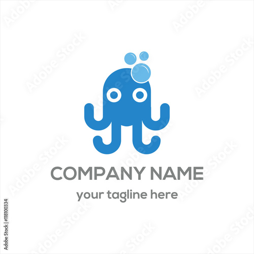 octopus smart phone logo vector