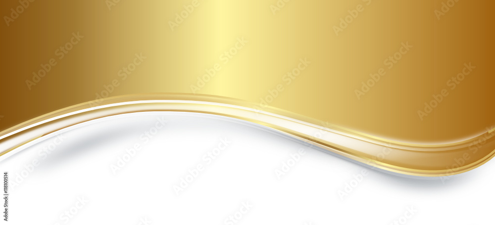 Gold Schwung Welle Wellen Hintergrund Band Banner