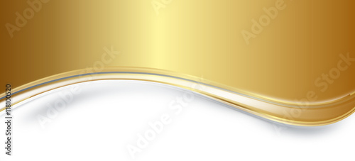 Gold Schwung Welle Wellen Hintergrund Band Banner