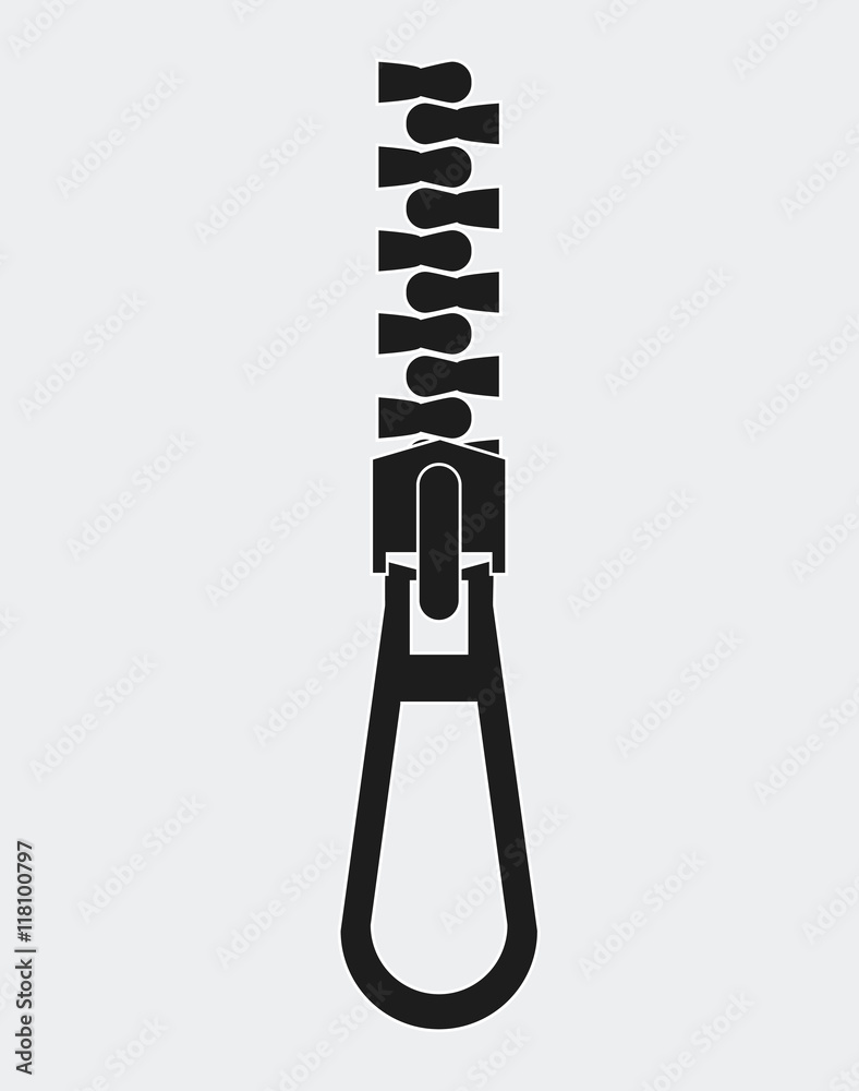 Zip zipper one cloth metal teeth icon. Isolated and flat illustration. Zip zipper one cloth metal teeth icon. Isolated and flat illustration.