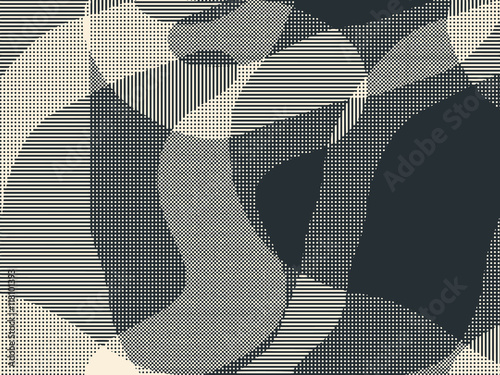 Abstract grunge vector background. Monochrome raster composition of irregular graphic elements.