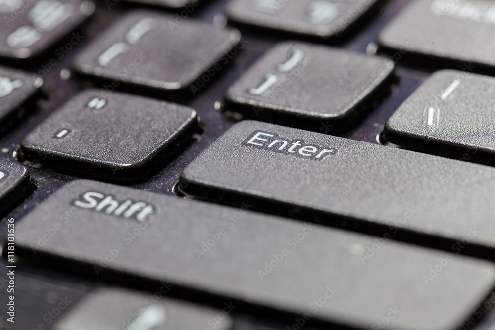 Close up macro black keyboard of laptop Close up macro black keyboard of laptop