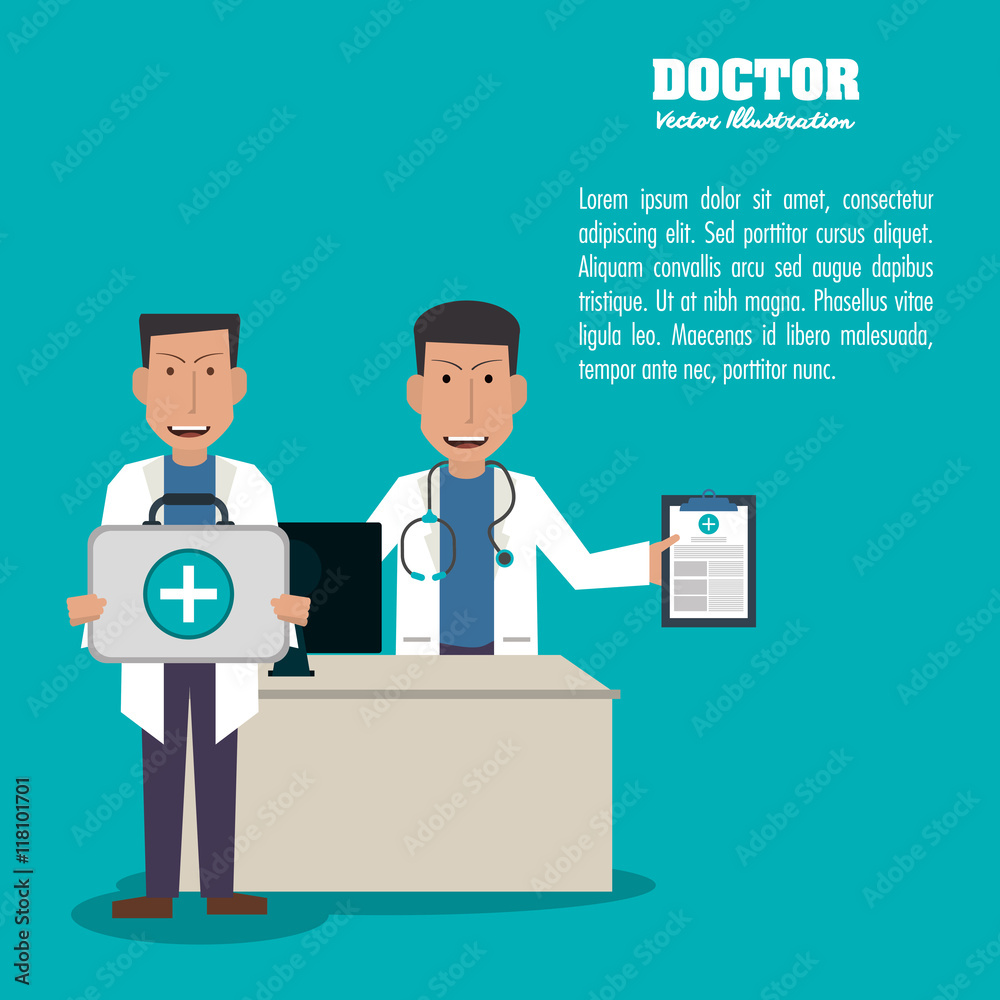 doctor avatar woman man medical health care icon. Colorfull and flat illustration doctor avatar woman man medical health care icon. Colorfull and flat illustration