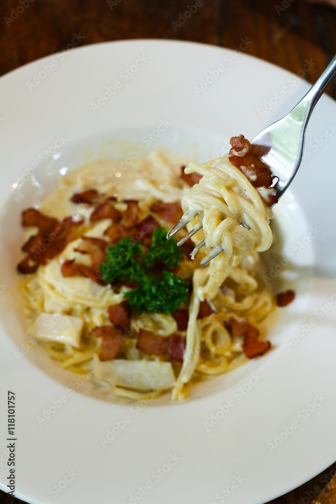carbonara with bacon carbonara with bacon