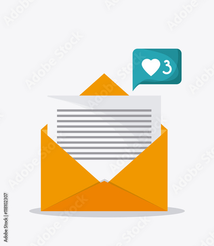 envelope mail message chat communication icon. Colorfull and flat illustration vector