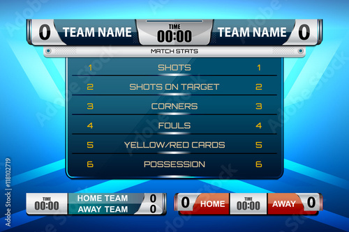 scoreboard game for football and soccer, vector illustration