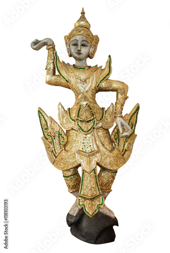 The traditional dancing doll as isolated picture