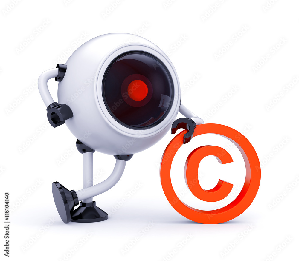 Copyright under the supervision. 3d illustration Copyright under the supervision. 3d illustration