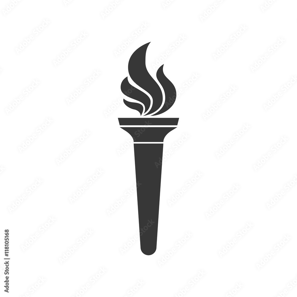 Torch symbol silhouette icon vector Torch symbol silhouette icon vector
