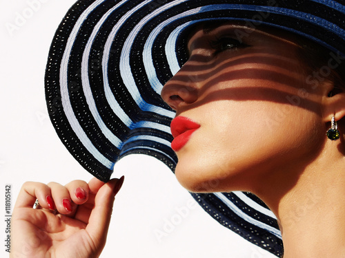 beautiful woman in hat photo