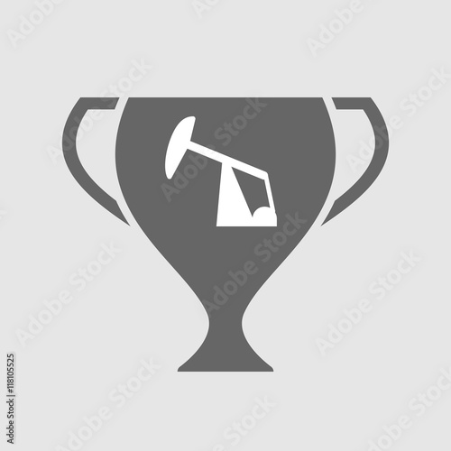 Isolated award cup icon with a horsehead pump