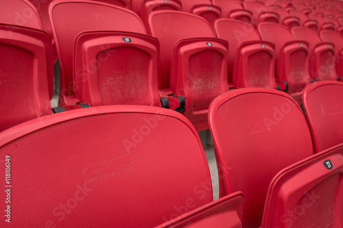 фотографія Bright red stadium seat