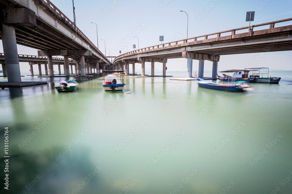 Under a bridge view in Penang Malaysia 