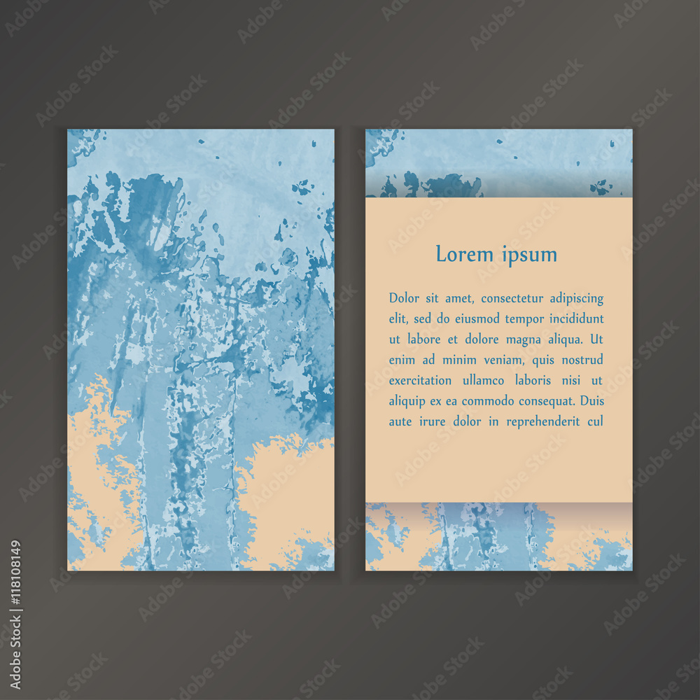 Abstract creative card templates. Weddings, menu, invitations, birthday, business cards with marble texture in trendy colors