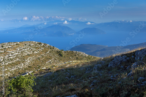 Amazing view of Mountain of Lefkada and sea, Ionian Islands, Greece