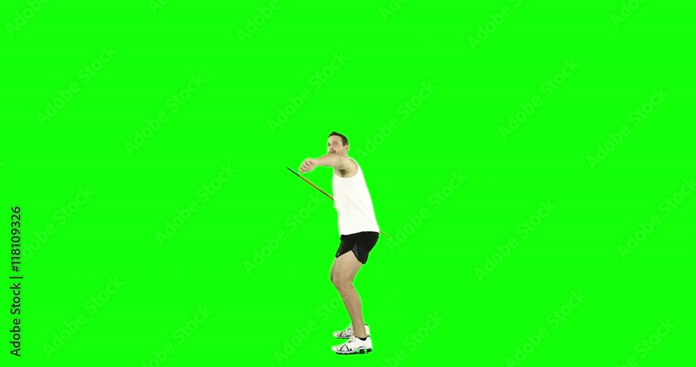 Athlete man practising javelin throwing Athlete man practising javelin throwing