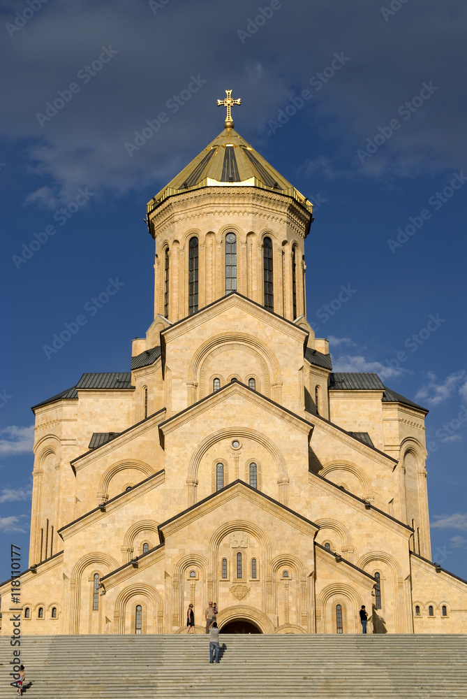 Fototapeta premium The Tbilisi Holy Trinity Cathedral commonly known as Sameba is the main Georgian Orthodox Christian cathedral, located in Tbilisi, the capital of Georgia