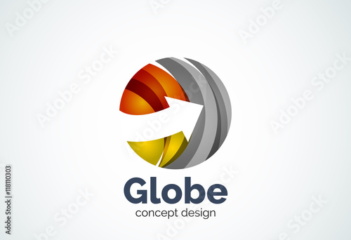 Free Download Globe with arrow logo template - GFXLoad