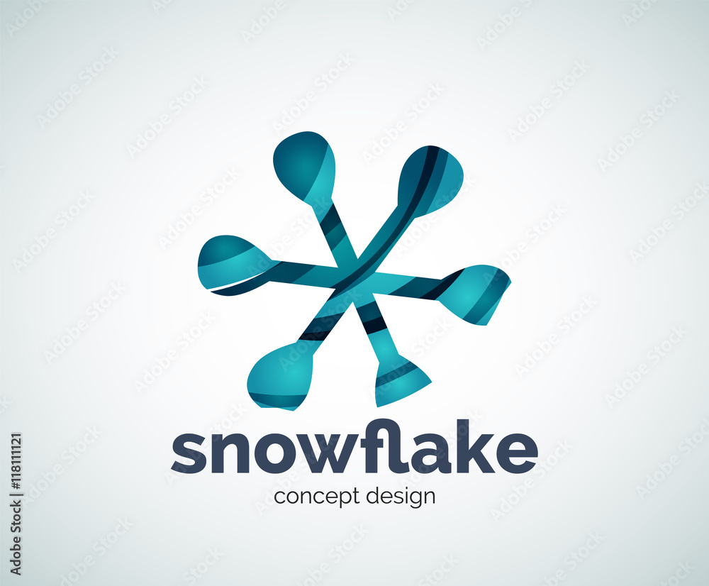 Vector Christmas snowflake logo template Vector Christmas snowflake logo template