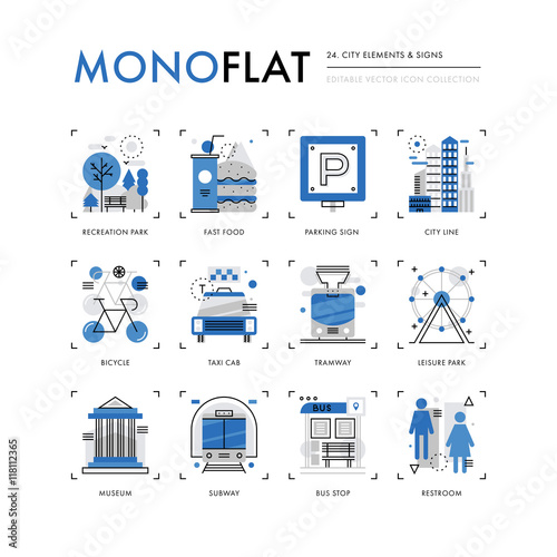 City Elements Monoflat Icons