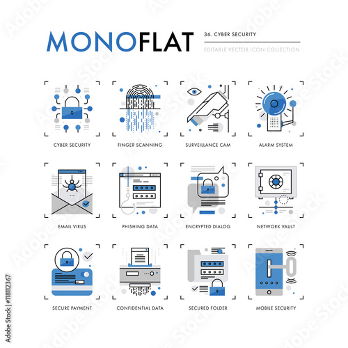 Cyber Security Monoflat Icons